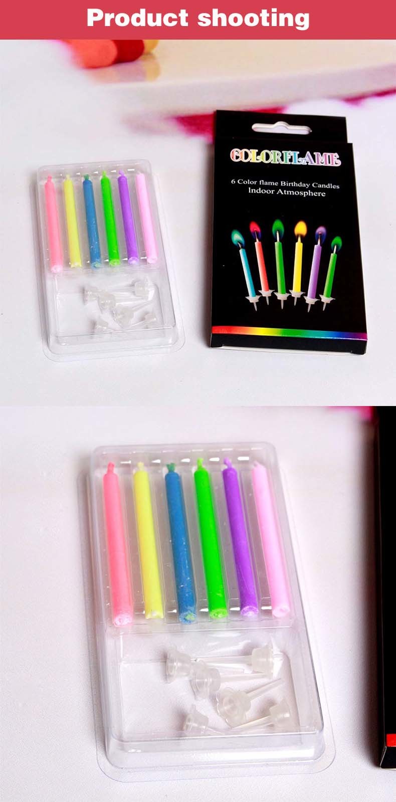 12 Count Colored Flames Birthday Cake Candles No Scent Perfect for Happy Birthday