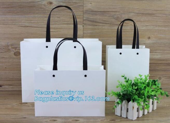 tea brown paper bag with logo print eco friendly With Ribbon Handles wine packaging offset bags,Decorative Paper Bags wi
