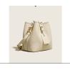 Buy cheap 19cm 12cm Drawstring Crossbody Bag White Leather Drawstring Bucket Bag from wholesalers