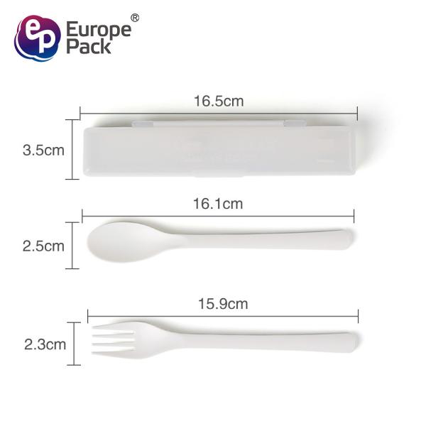 Plastic knife and fork set in box