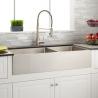 Buy cheap Handmade Front Apron Stainless Steel Kitchen Sink Two Holes from wholesalers