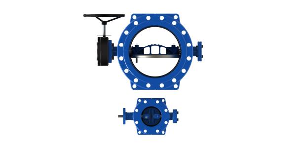 Buy cheap RAL5010 SS316L Disc Seat Double Eccentric Butterfly Valve DN350mm from wholesalers