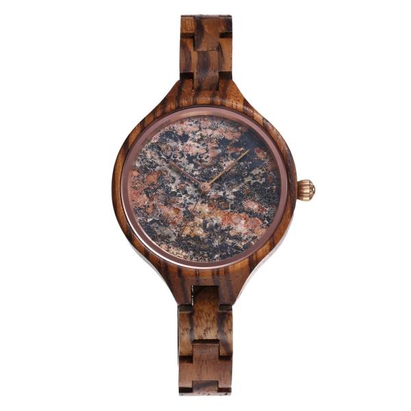 Buy cheap 36mm Stone Marble Face Watch Wooden Band True Wood Watches OEM LOGO from wholesalers