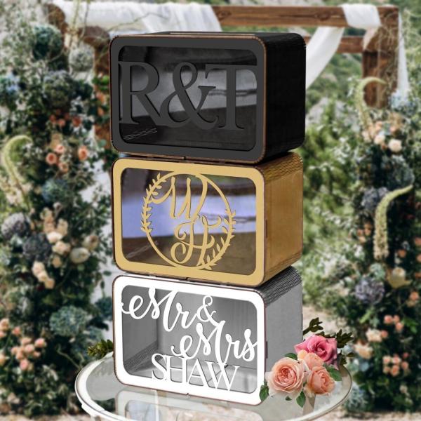 Buy cheap Custom Made Laser Cut Plywood Wishing Well Box Personalised Name & Date Money Envelope Card Boxes Rustic Wedding Memory Keep from wholesalers