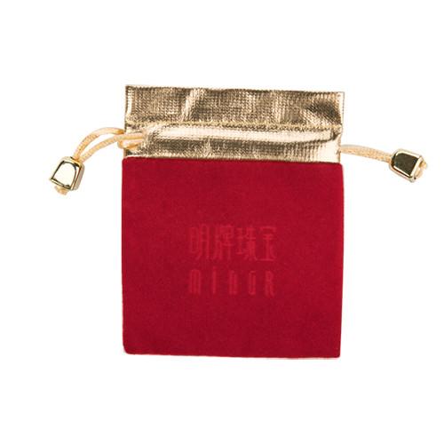 Buy cheap Red Color Drawstring Velvet Jewelry Bag from wholesalers