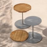 Plywood Small Side Coffee End Table Wooden Top Steel Base Tables For Lounge