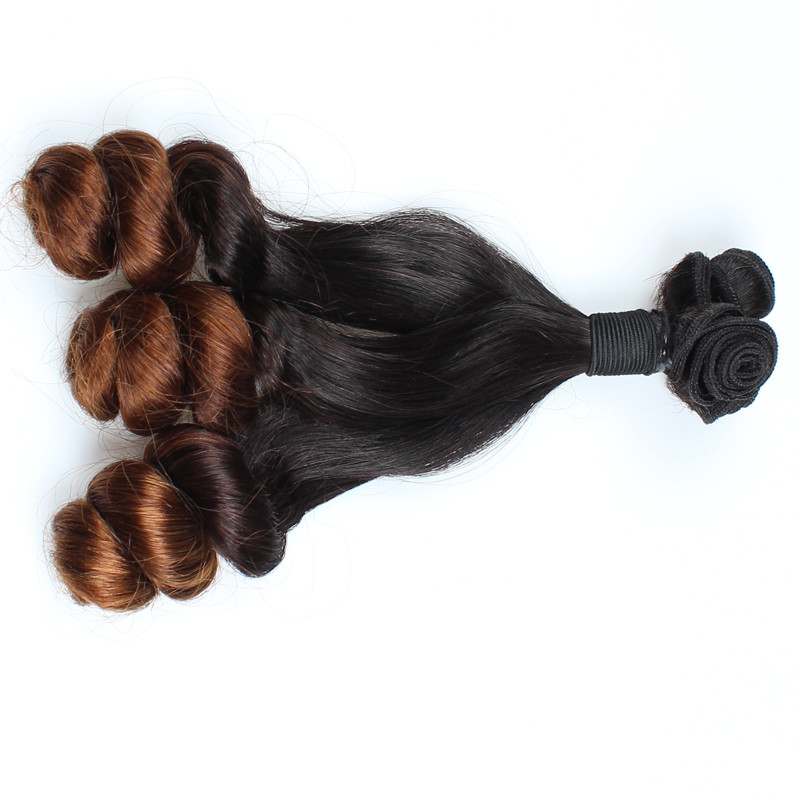Grade 7A Virgin Hair Weft Loose Wave Ombre Color Brazilian Hair With Factory Price