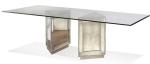 Buy cheap Antique Mirrored Glass Square Dining Table ,Tempered Glass Top Dining Table from wholesalers