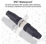 M12 5Pin Male Female Socket Panel Aviation Wire Connector Industrial Circular