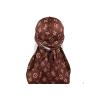 Buy cheap Large Print Brown LV Silk Silky Satin Designer Durag Supplier Bulk Wholesale from wholesalers