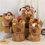 Capybara doll bouquet happiness holiday gift plush cute birthday toy hug bucket