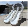 Buy cheap Outdoor Double Slide With Arch White Soft Play Equipment Plastic Slide Kids Play Slide from wholesalers