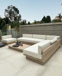 Solid Teak Wood Garden Sofa Set Outdoor Modular Lounge With High Rebound Sponge