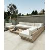 Buy cheap Solid Teak Wood Garden Sofa Set Outdoor Modular Lounge With High Rebound Sponge Cushion from wholesalers