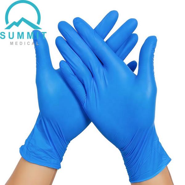 Buy cheap Blue 3.5 MIL Disposable Examination Gloves , Latex Free Medical Nitrile Exam Gloves from wholesalers