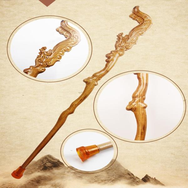 Buy cheap Rubber Tip Hand Carved Wooden Hiking Sticks T Handle from wholesalers