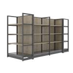 Customized Supermarket Display Shelving Durable Steel And Wood Store Display