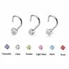 Buy cheap Prong Set Zircon Nose Screw Rings Piercing Nose Studs Body Jewelry 20g Star&Heart&Square from wholesalers