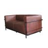 Buy cheap Green Leather 3 Seater Sofa Vintage Leather Sofa With Tube Iron Frame from wholesalers