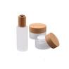 Buy cheap Glass Round Empty Cosmetic Jars Natural Bamboo Cosmetic Container Packaging from wholesalers