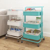 Buy cheap Anti Abrasion Three Tier Storage Trolley , H74cm Bathroom Storage Trolley product