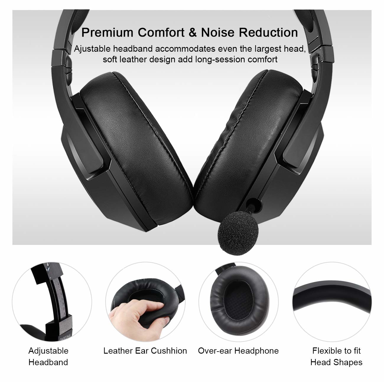 PS4 DC5V 50mm 2.2m Onikuma K9 Gaming Headset With Mic