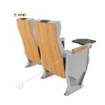 Ergonomic Sleek Black Foldable Auditorium Chair With Armrests