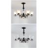 Buy cheap Black wrought iron chandeliers sale with Glass Lampshade (WH-CI-101) from wholesalers