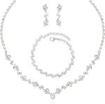 Elegant Dangle Earrings And Link Bracelet Set 925 Sterling Silver Jewelry With