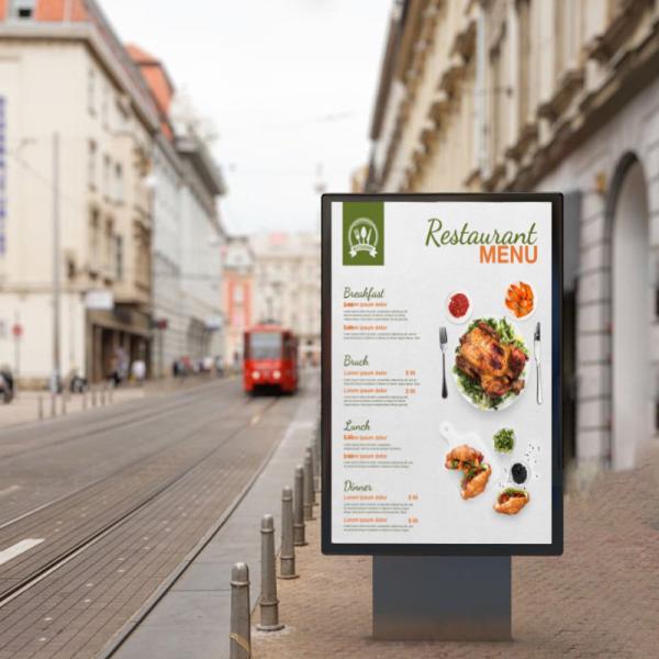 55 Inch 3000nits Outdoor Digital Menu Boards Drive Thru For Restaurants Full HD