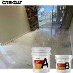 Residential Metallic Epoxy Floor Coating White Effect Produce Marble Luster