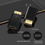 Black Gold Plated 25g Displayport To HDMI Adapter