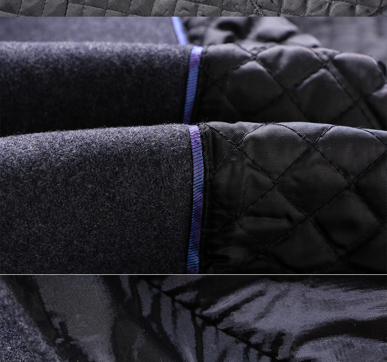 Winter Outerwear Classictrench Breasted Plaid Utility Long Trench Coat Slim Fit Single Long Breasted Men Jacket
