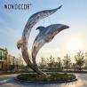 Buy cheap Large outdoor park metal art hollow lines dolphin stainless steel sculpture from wholesalers