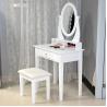 Buy cheap Fashion Solid Wood White 75*80*40cm Mirrored Dressing Table Stool from wholesalers