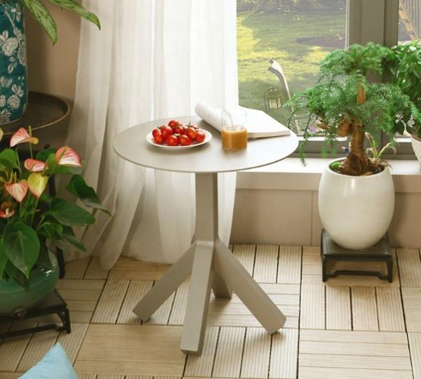 Buy cheap Nordic Style Outdoor Round Top Aluminium Coffee Tea Table For Balcony Garden Beach from wholesalers