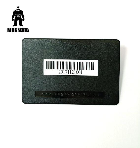 Buy cheap Deboss Text Blank Metal Business Cards , Black Metallic Business Cards With Bar Code from wholesalers