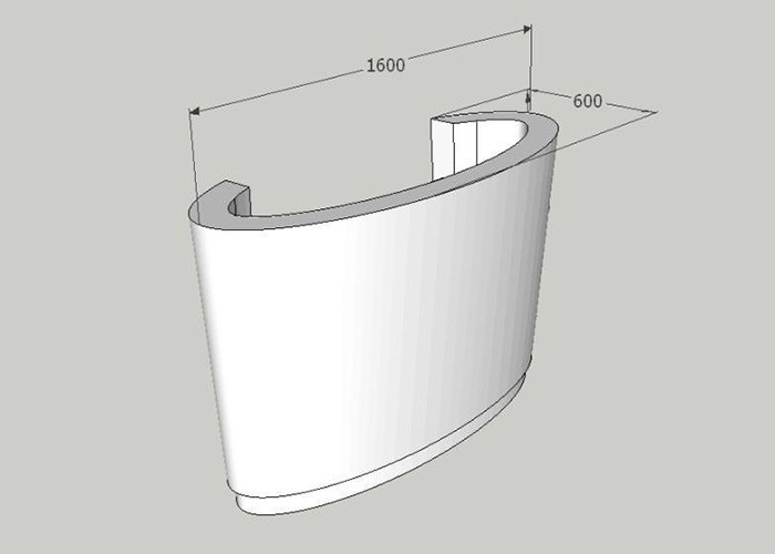 Company / Hotel Reception Desk Display Case With White Eco Friendly Baking Paint
