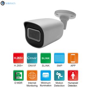 China Mini metal case POE 4mm fixed lens 5.0MP 20m IR distance waterproof IP66 H.265 smart security IP bullet camera on sale