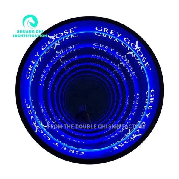 Wall Screw Fix Customized Shape Abyss Neon Mirror for Contemporary Indoor