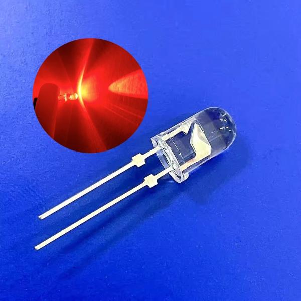 Buy cheap Traffic Warning Light LED Diode 5mm Round Head 620nm 12000mcd Short Pins With Stopper from wholesalers