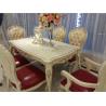 Buy cheap Six Seat Classic French Furniture White Dining Table Rose Carve Pattern Crooked Legs from wholesalers