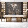 Buy cheap Luxury 8 Seater Marbel Dinning Table With Stainless Steel Base from wholesalers