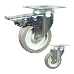 100mm Soft Wheel Gray TPR Screw Fixed Rigid Plate Caster For Air Coolors