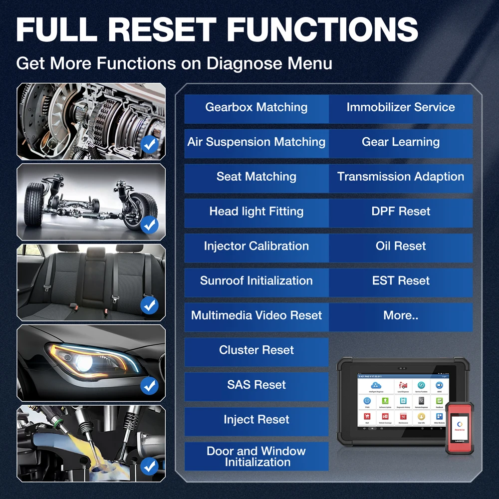 LAUNCH X431 PAD V ELITE 10.1' Car Diagnostic Tools Auto ECU Online Programming Coding X-PROG 3 Key programmer Auto obd2