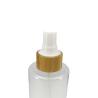 Buy cheap Round Flat Shoulder Transparent Plastic Perfume Spray Bottles With Bamboo Lids 100ml 120ml from wholesalers