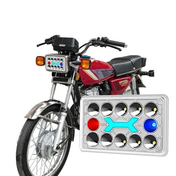Buy cheap DC12V Semi-assembly Red Blue Flash DRL White Hi/Lo Beam LED Headlight for Honda-CG125 from wholesalers