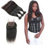 Buy cheap 9A Pure Indian Human Hair Bundles , 100 Raw Virgin Indian Hair Lace Closure from wholesalers
