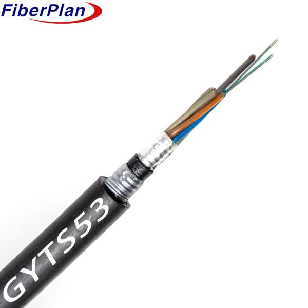 High Quality 2-144 Cores GYTS53 Underground Direct Burial Armored Fiber Optic