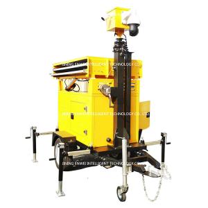 Wholesale Yellow Color Portable Solar Panel Trailer Mounted CCTV Mobile Surveillance Trailer For Chemical Industrial Parks Monitoring from china suppliers